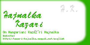 hajnalka kazari business card